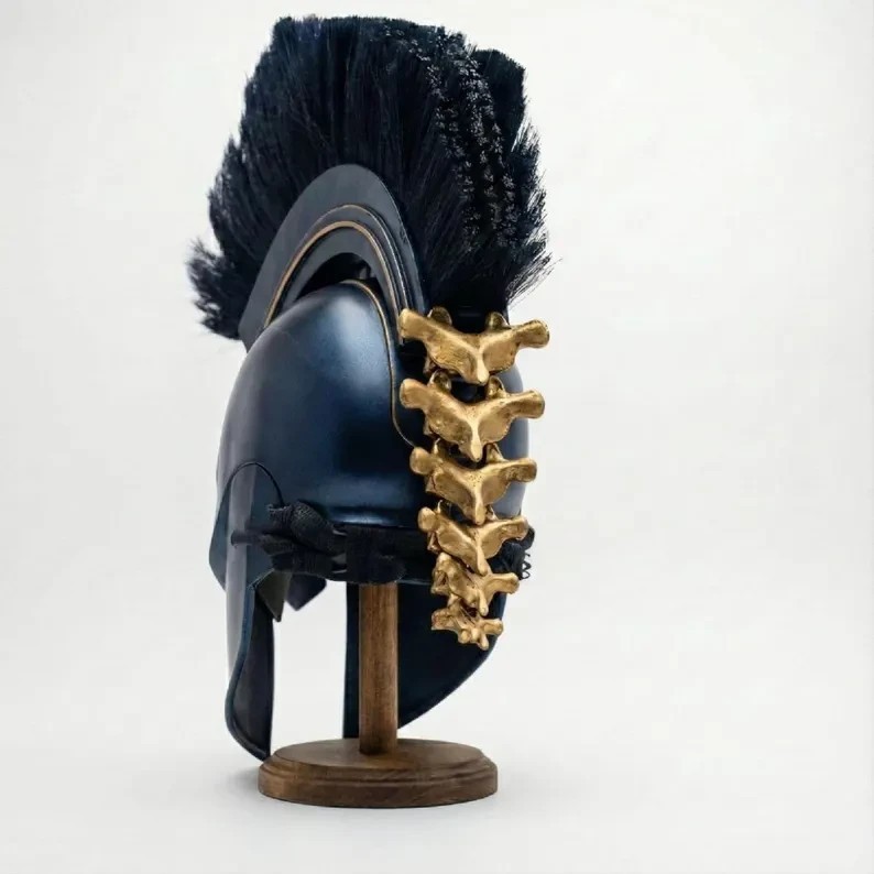 King Agamemnon Helmet Replica Metal Greek Warrior Helmet Armor Spartan Trojan