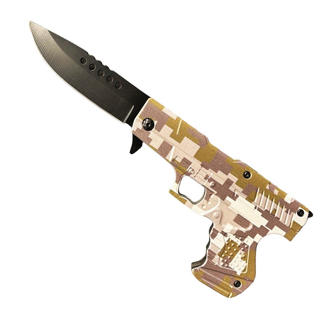 Spring Assit Glock Style Gun Knife – Camo