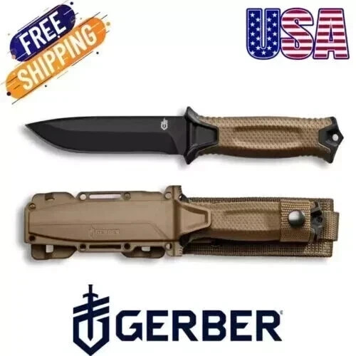 Gerber StrongArm Fixed Blade Knife Plain Edge – Coyote Brown – NEW(FreeShipping)