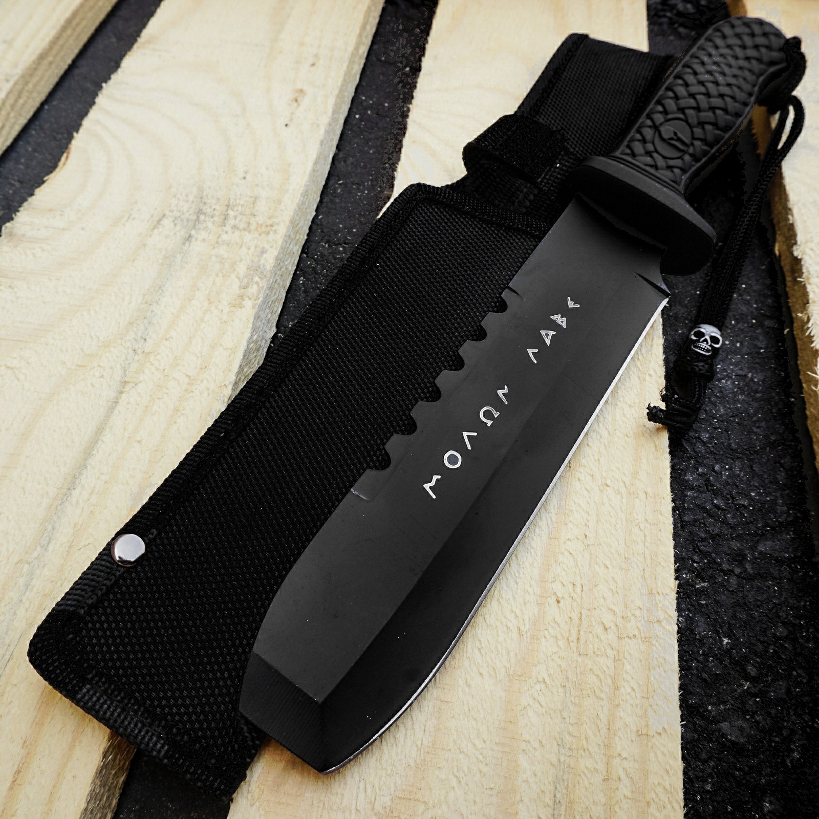 MOLON LABE Greek Warrior Tactical Fixed Blade Knife Razor Shar Stainless Steel