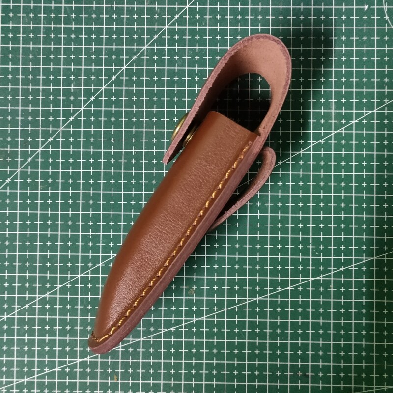 5″ Vintage Dark Brown Leather Sheath for Buck 110 Pocket Folding Knife Pouch