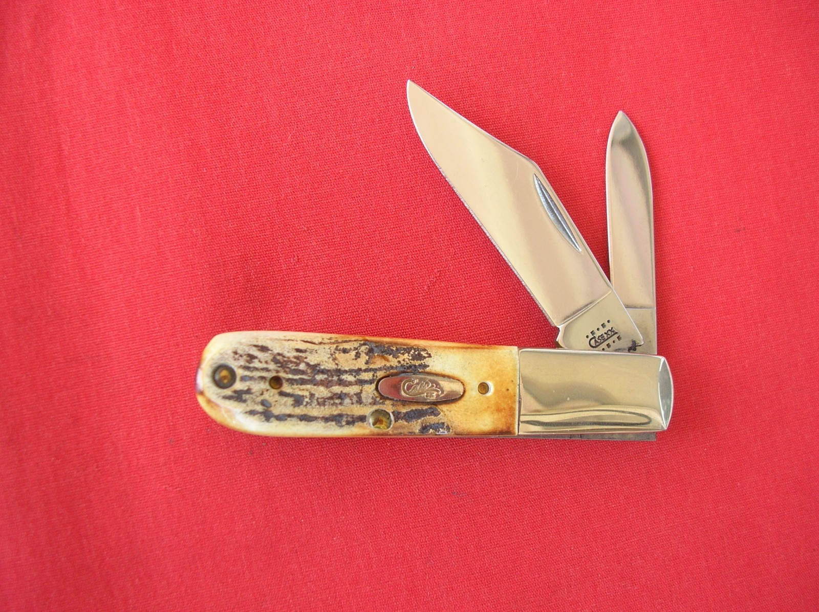 CASE XX 52009 1/2 2 BLADE BARLOW WITH SHIELD STAG HANDLES 2000 KNIFEJ