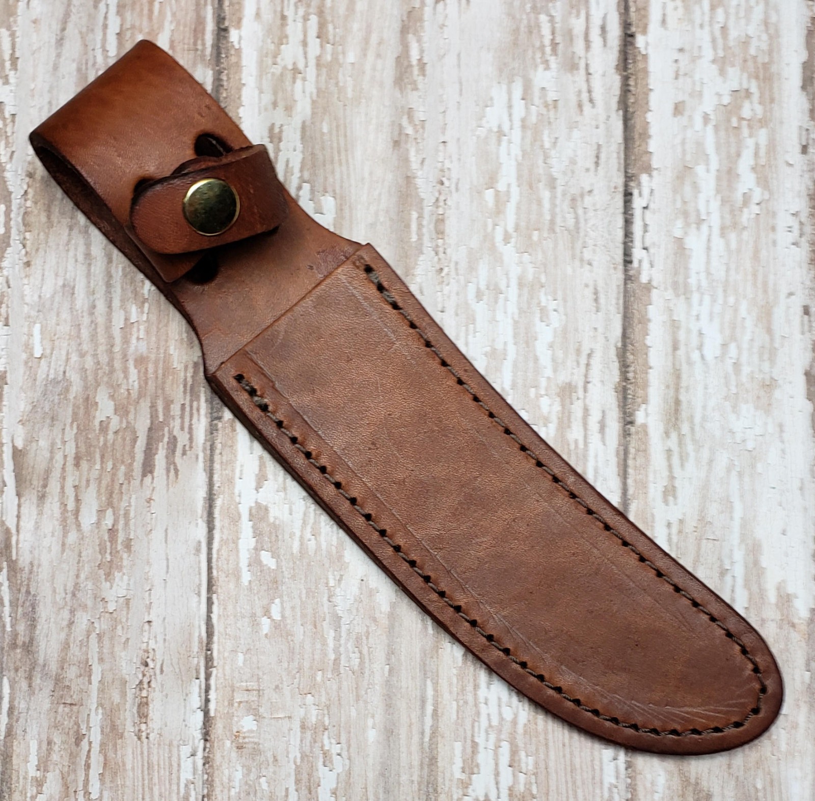 BROWN LEATHER SHEATH FOR UP TO 5″ BLADE UPSWEPT SKINNER BLADE KNIFE, SH1206