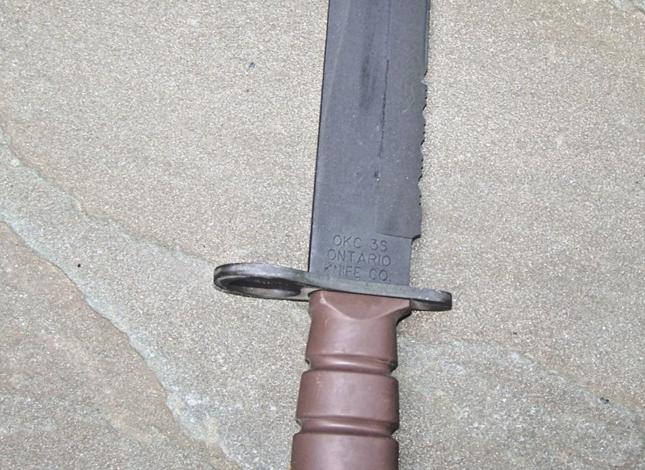 Vintage OKC3S Knife USMC Marine Corps Bayonet Ontario Knife Co & MOLLE Sheath