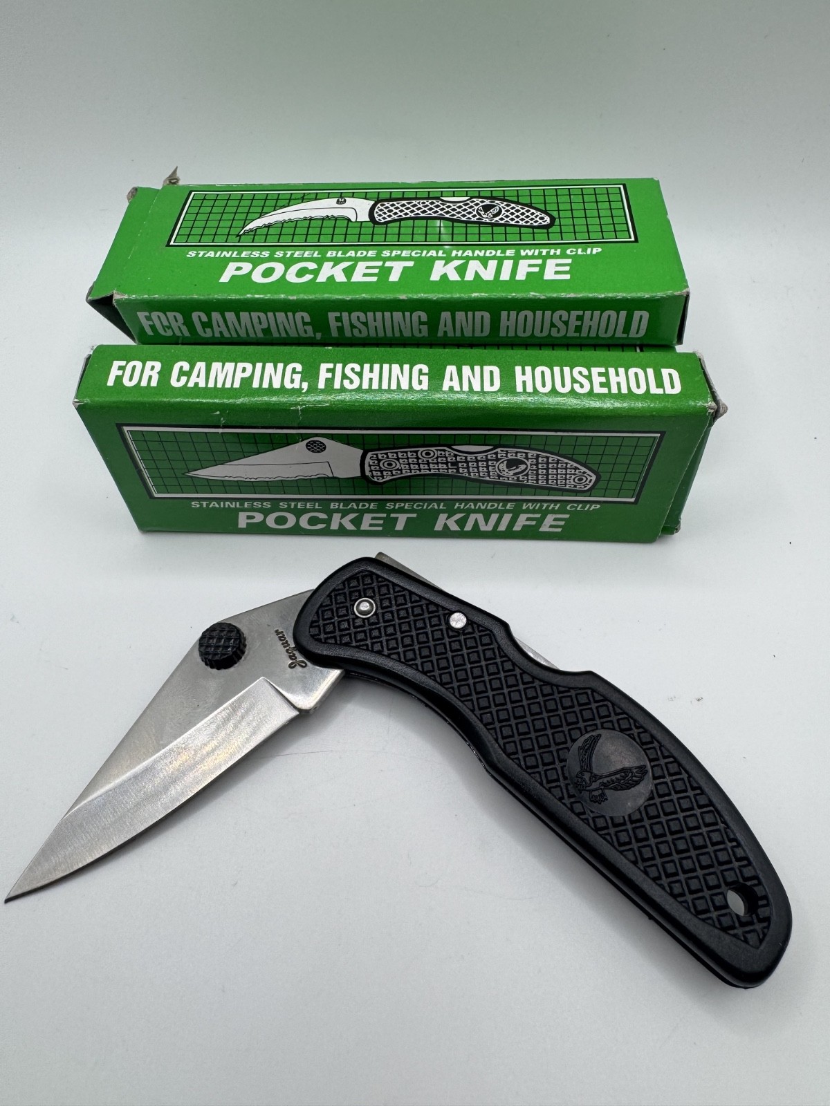 Jaguar Lockback Folding w/Clip Pocket Knife Lot of 5 China Made w/ Boxes