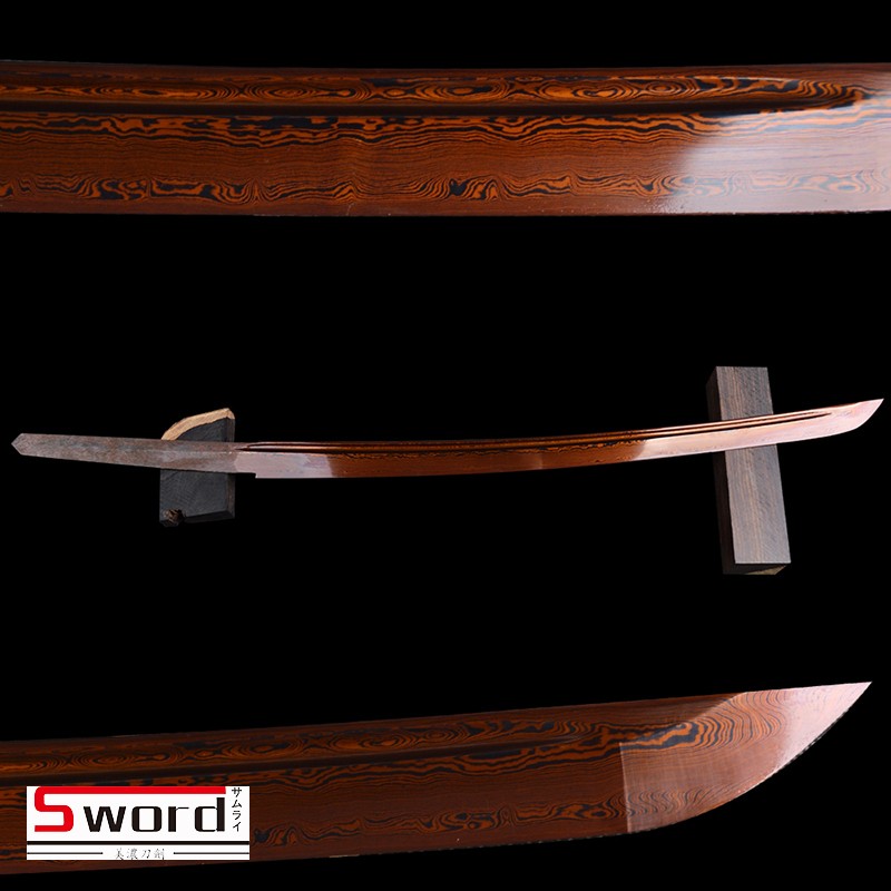 Bloody Red Folded Steel Naked Blade Japanese Wakizashi Blank Sword Real Sharp