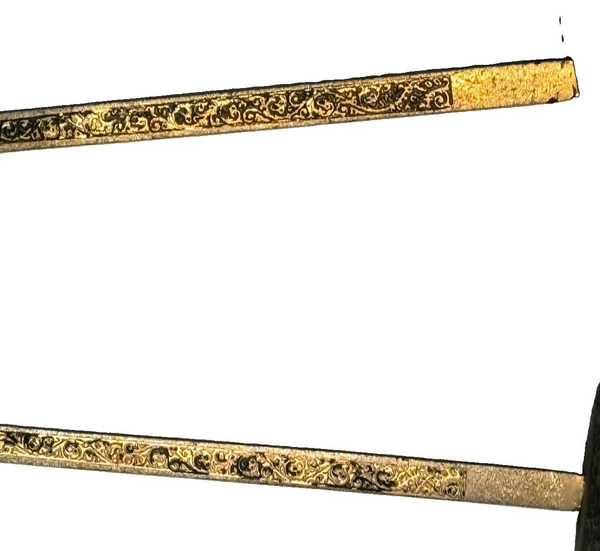 Vintage Pair Toledo Spain 42” Decorative Fencing Foils Engraved Swords