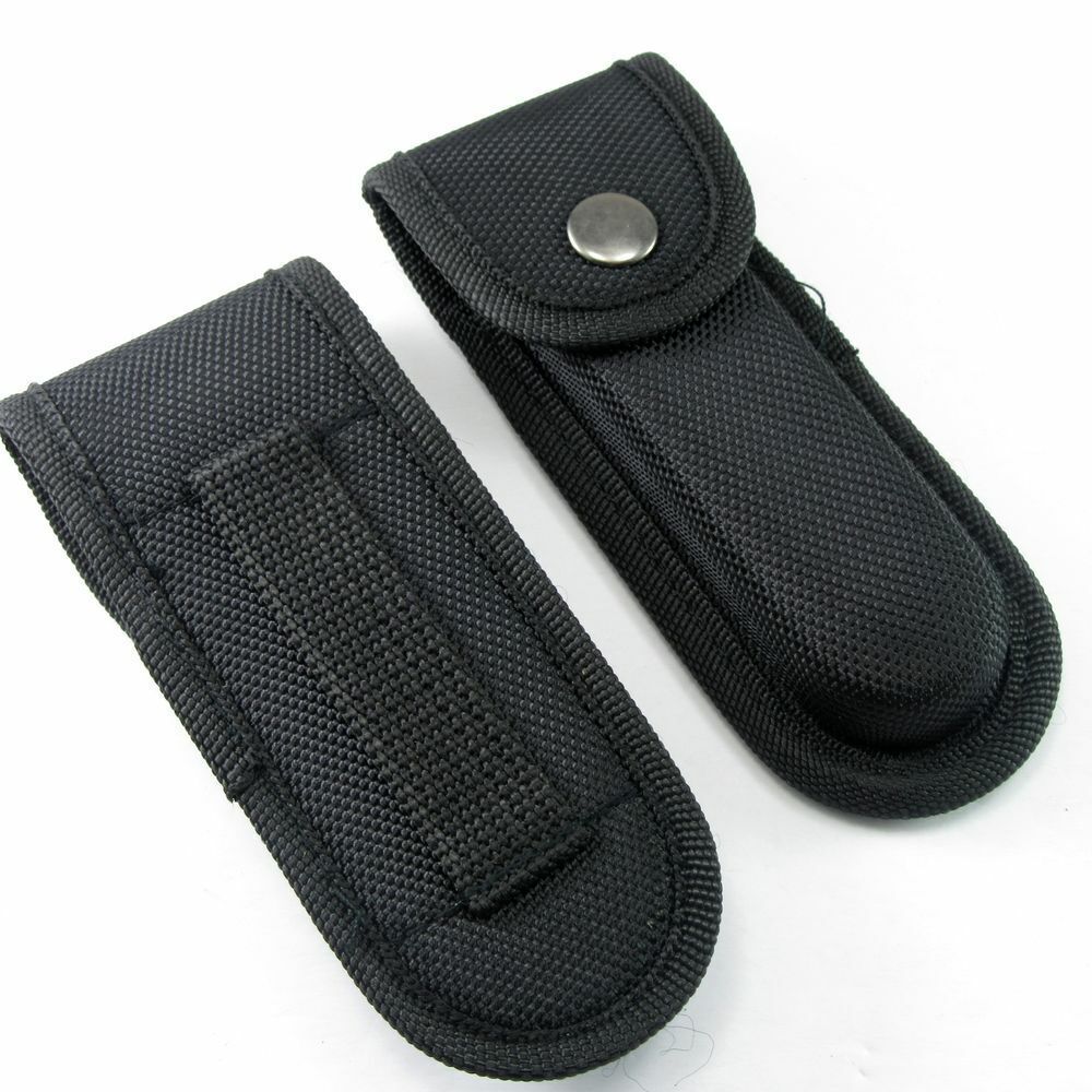 2/4-Pack Black Portable Hard Boxed Nylon Belt Sheath For Folding Knife US Seller
