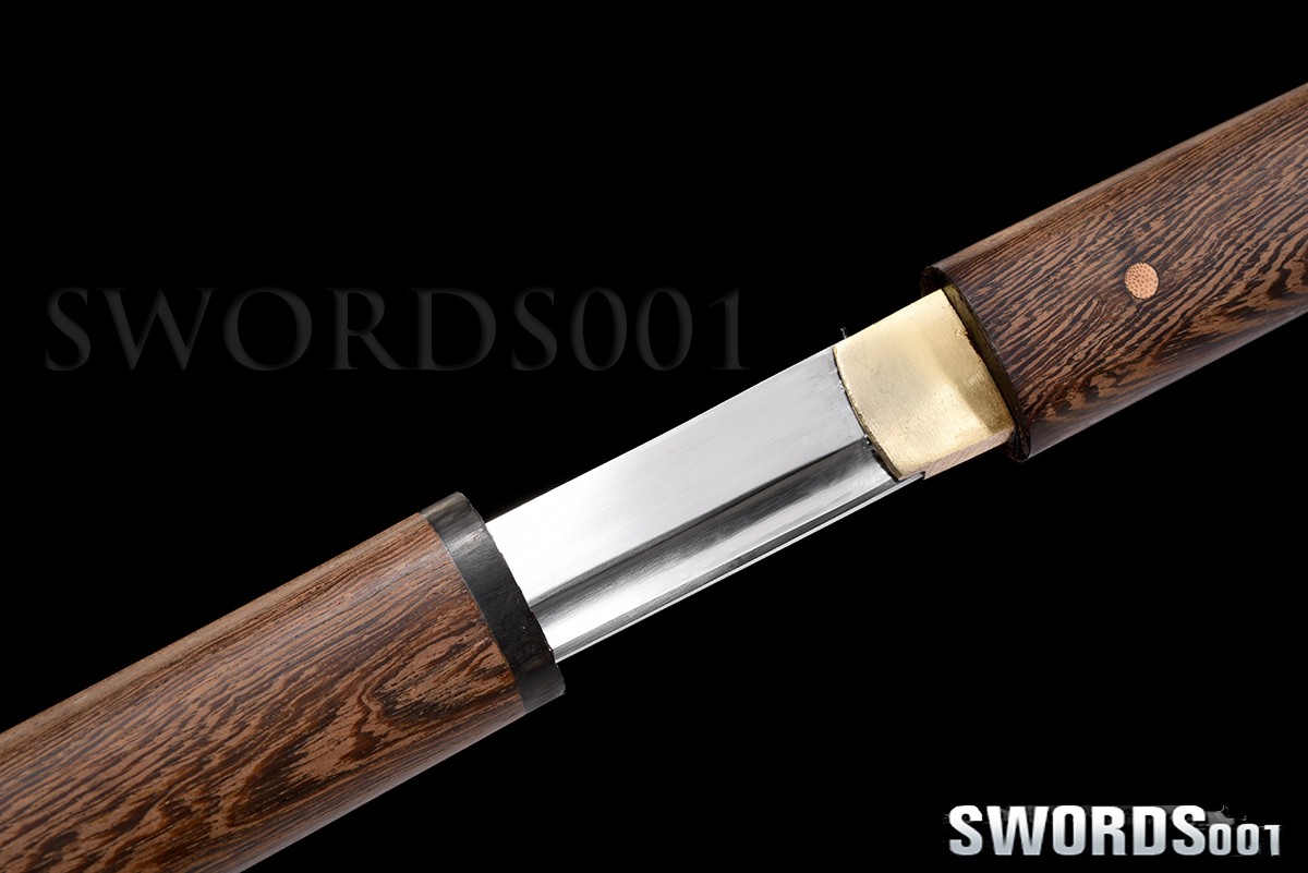 Japanese Samurai Sword Tanto Manganese Steel Self Defense Knife Rosewood Handle