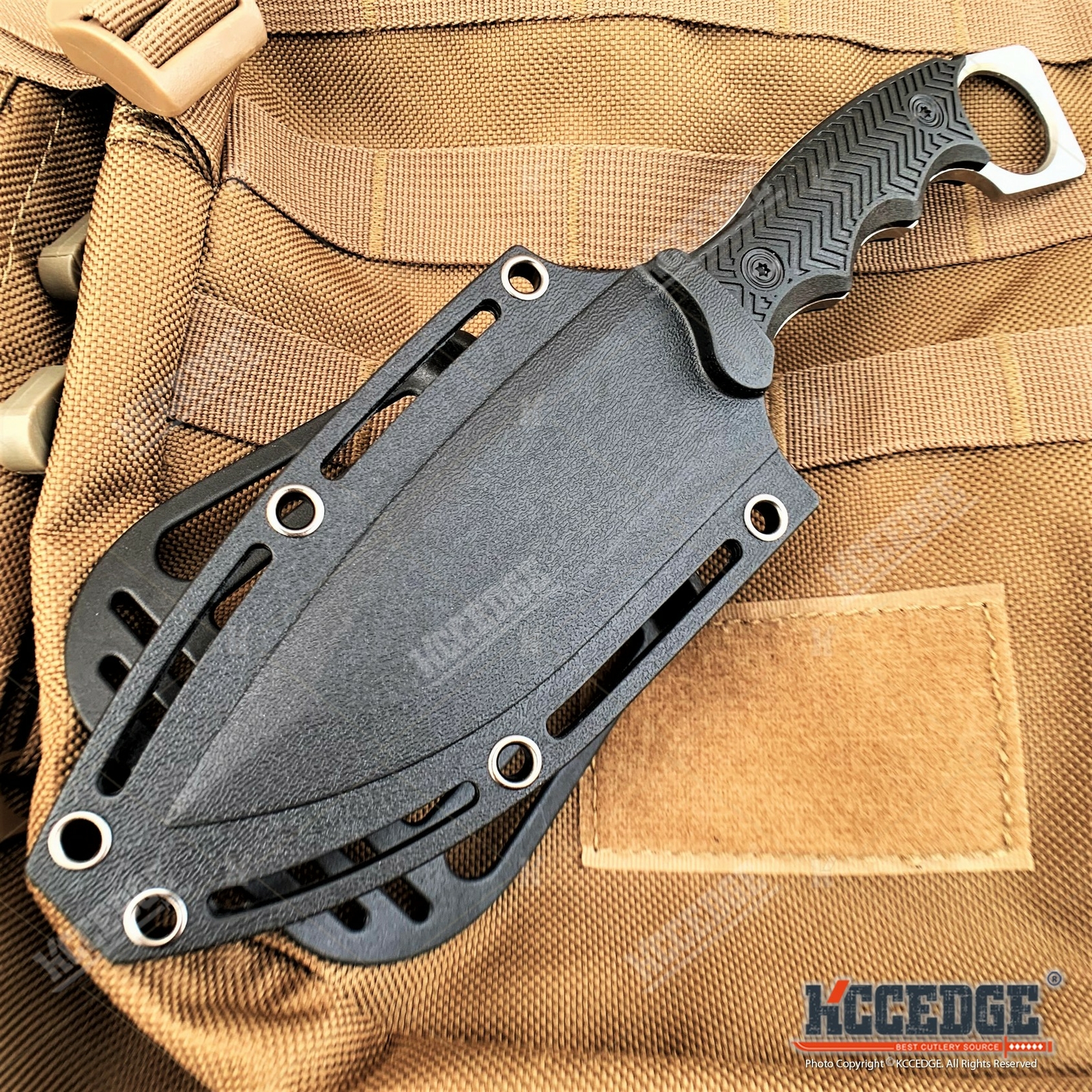 9″ FULL TANG FIXED BLADE KNIFE Kydex Sheath Hunting Knife Drop Point Blade