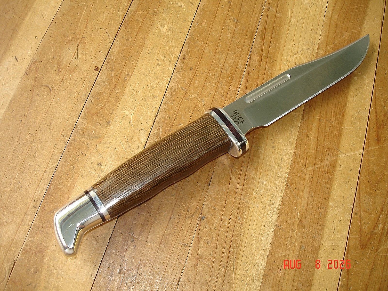 NIB FB BUCK KNIFE 117 BRAHMA BOS MAGNACUT BLADE 102 SIZE MICARTA HANDLE SHEATH