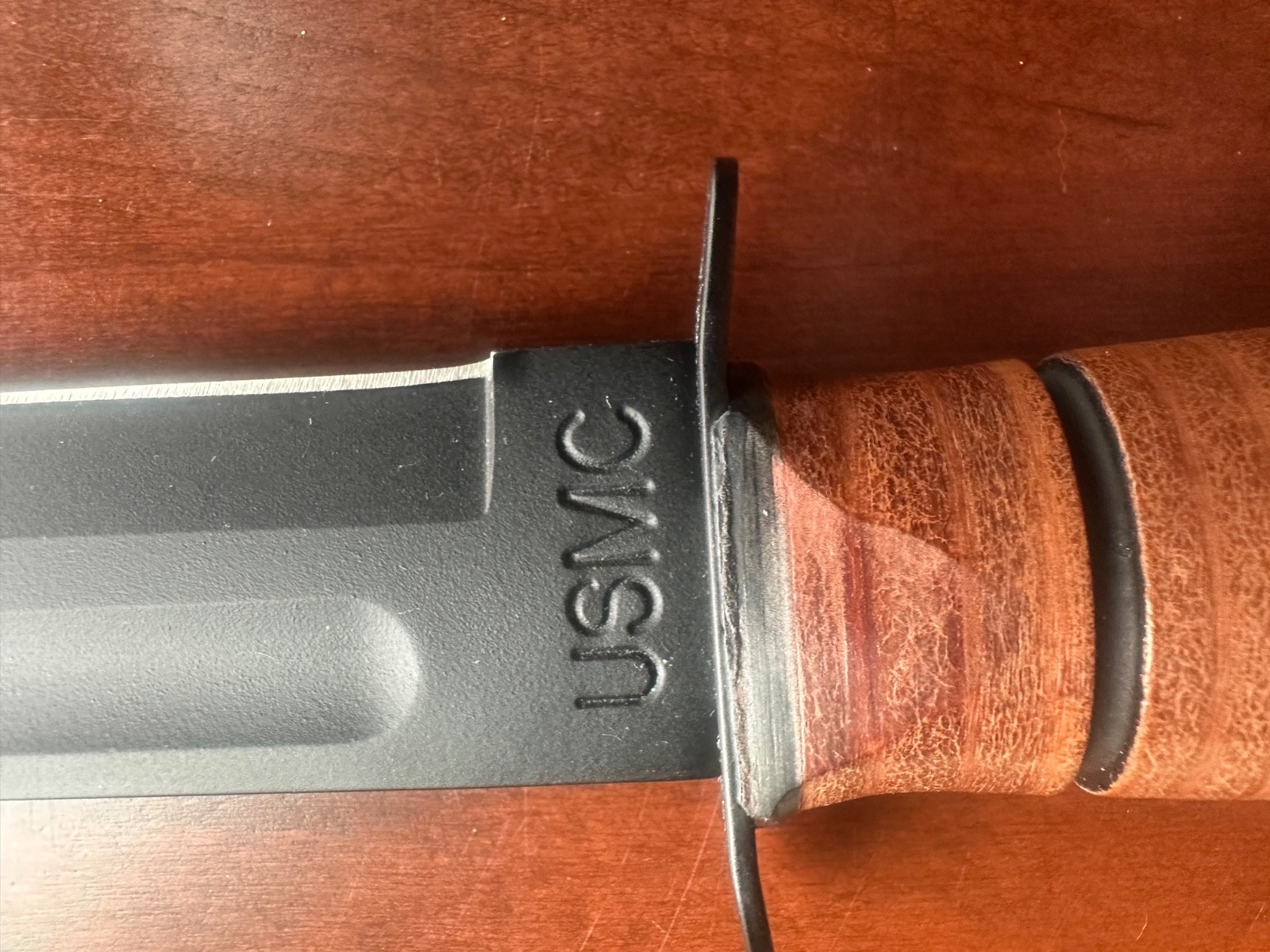 KA-BAR USMC Fighting Knife 02-1217 with .50 Cal Pen, NIB