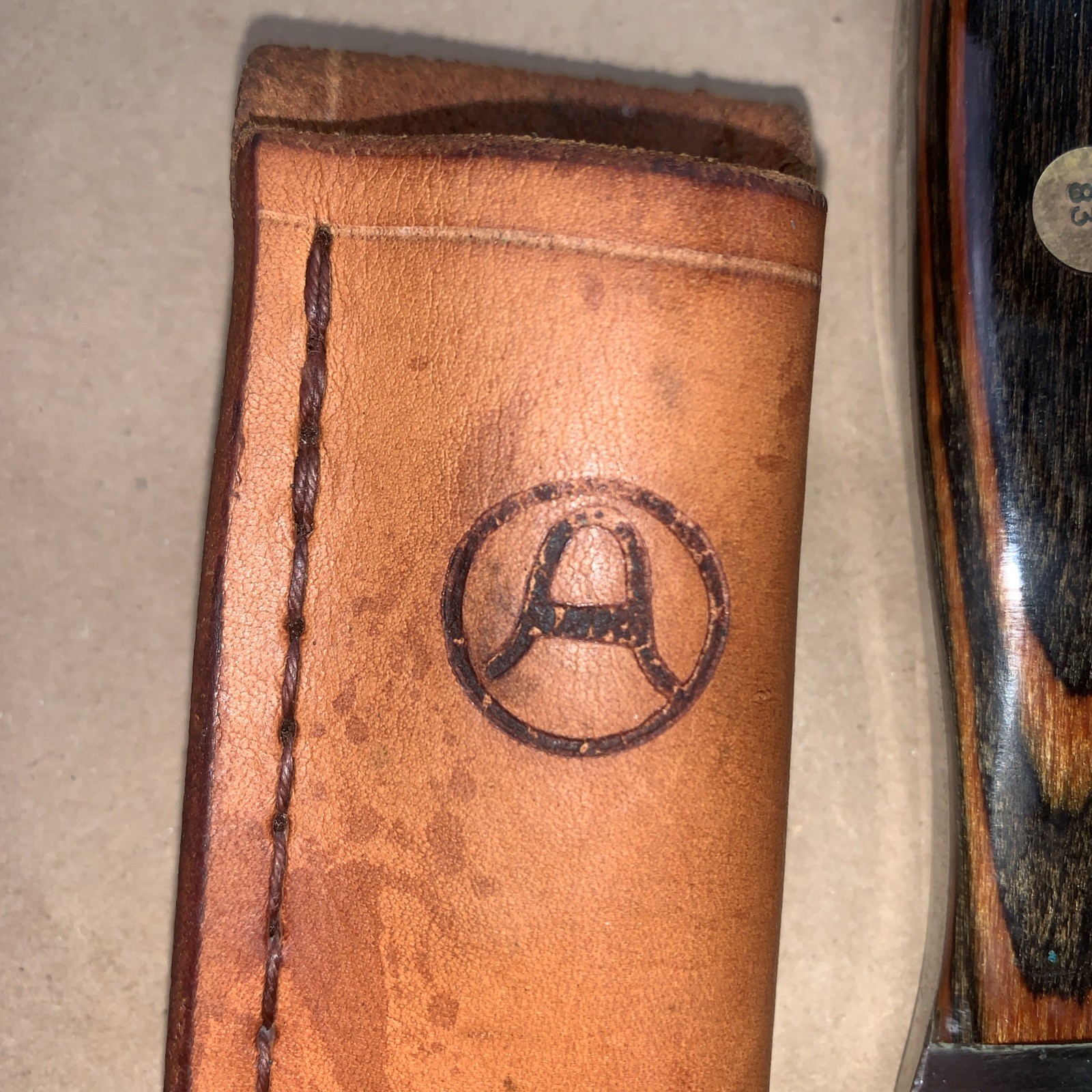 1983 Anza Trailing Point Swedge Knife 201 Original Sheath BROKEN SNAP Hand Made