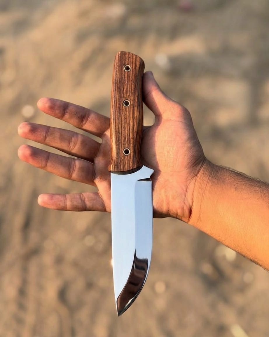 HANDMADE HIGH CARBON STEEL FIXED BLADE KNIFE HUNTING SURVIVAL KNIFE W/SHEATH