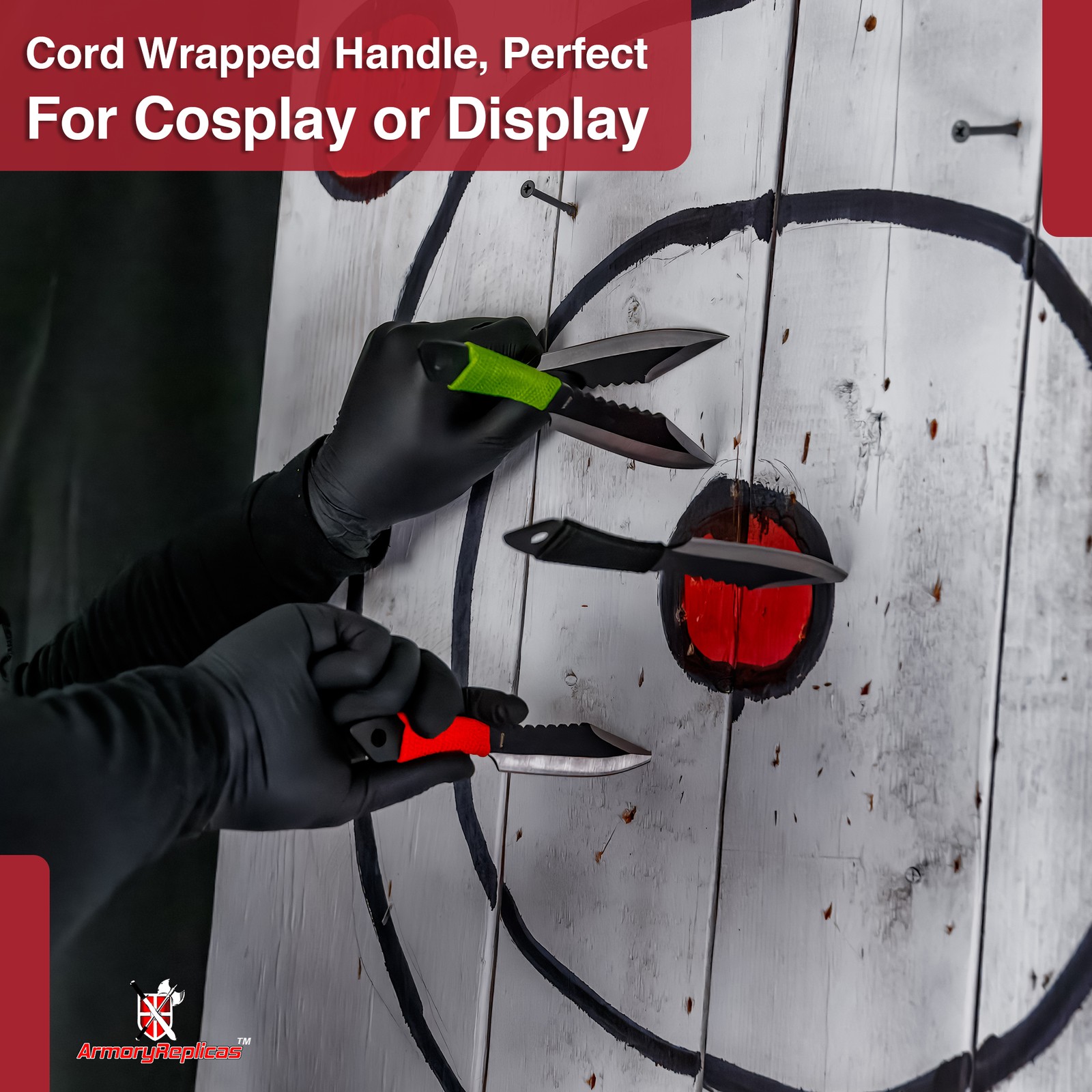 Lot of 6 Throwing Knives Drop Point 4 In Blade Cord Wrapped Handle + Free Sheath