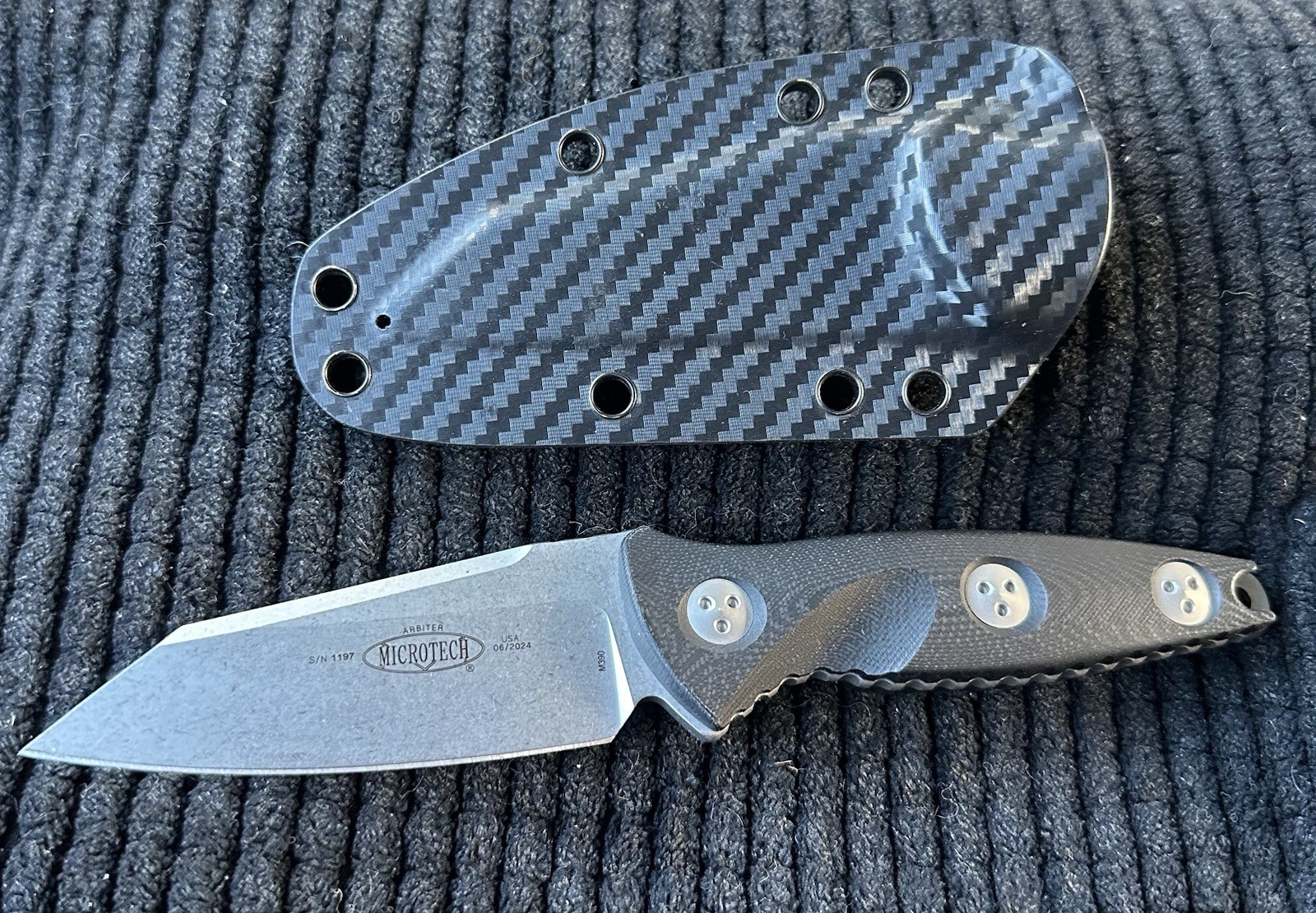 Microtech Socom Alpha Mini Fixed Blade Knife Warcom M390 Carbon Kydex 06/2024