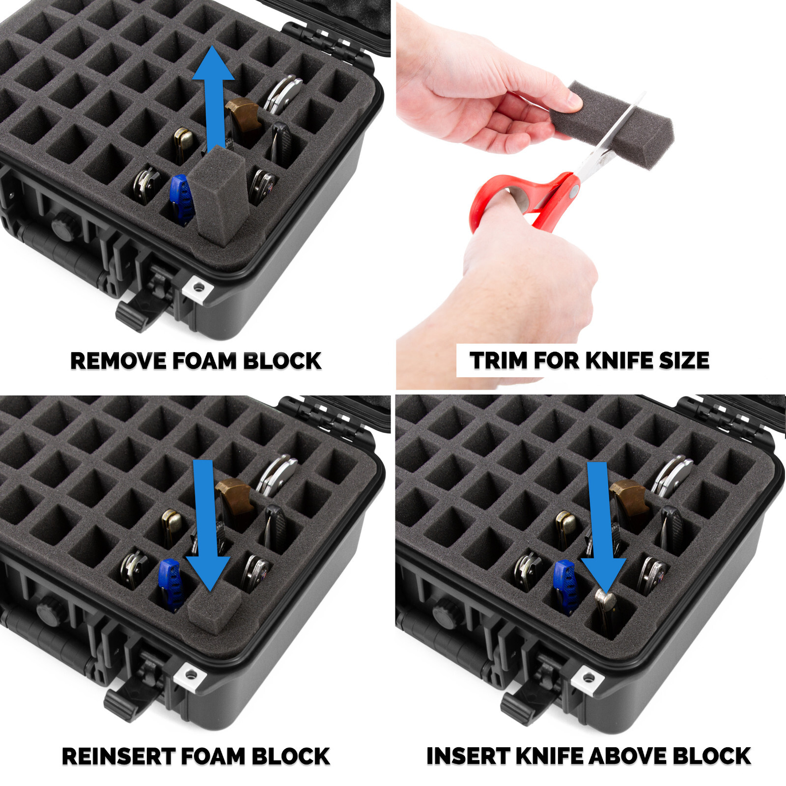 CM 40 Folding Knife Case Waterproof Pocket Knife Holder and Knife Box Organizer