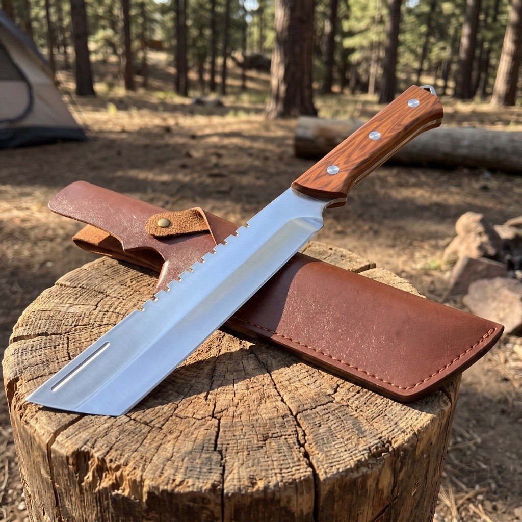 Full Tang Machete for Cutting Trees Heavy Duty Fixed Blade Knife with Sheath