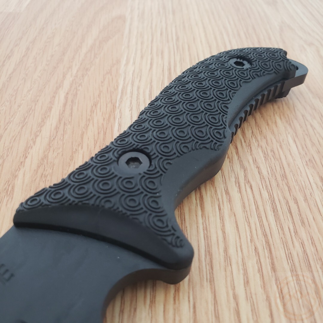 Schrade Frontier Fixed Knife 5.25″ Full Tang 1095HC Steel Blade Black TPE Handle
