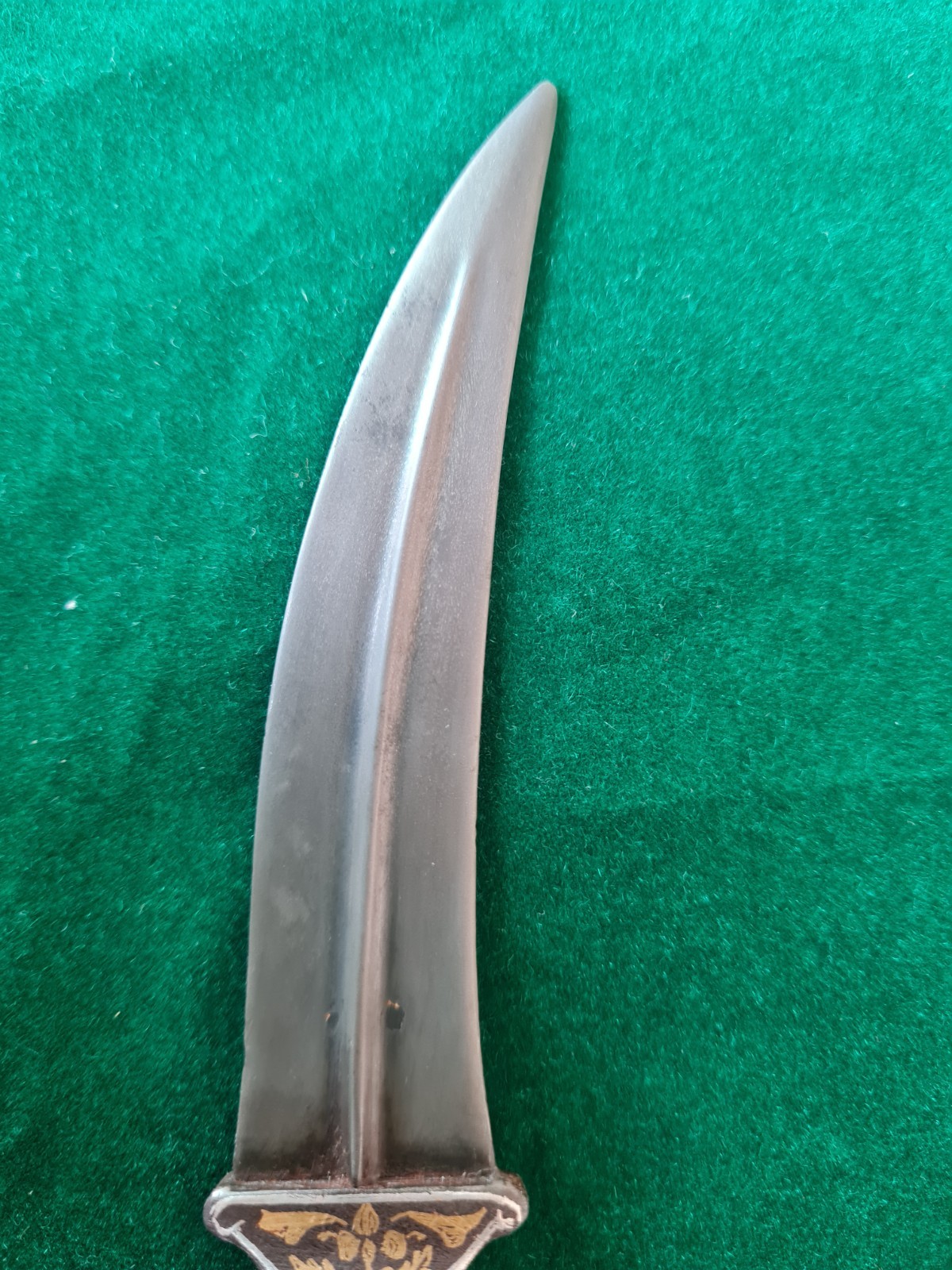 Rare Mughal Sikh tiger tooth wootz Gold damascened Khanda kard KNIFE khanjar