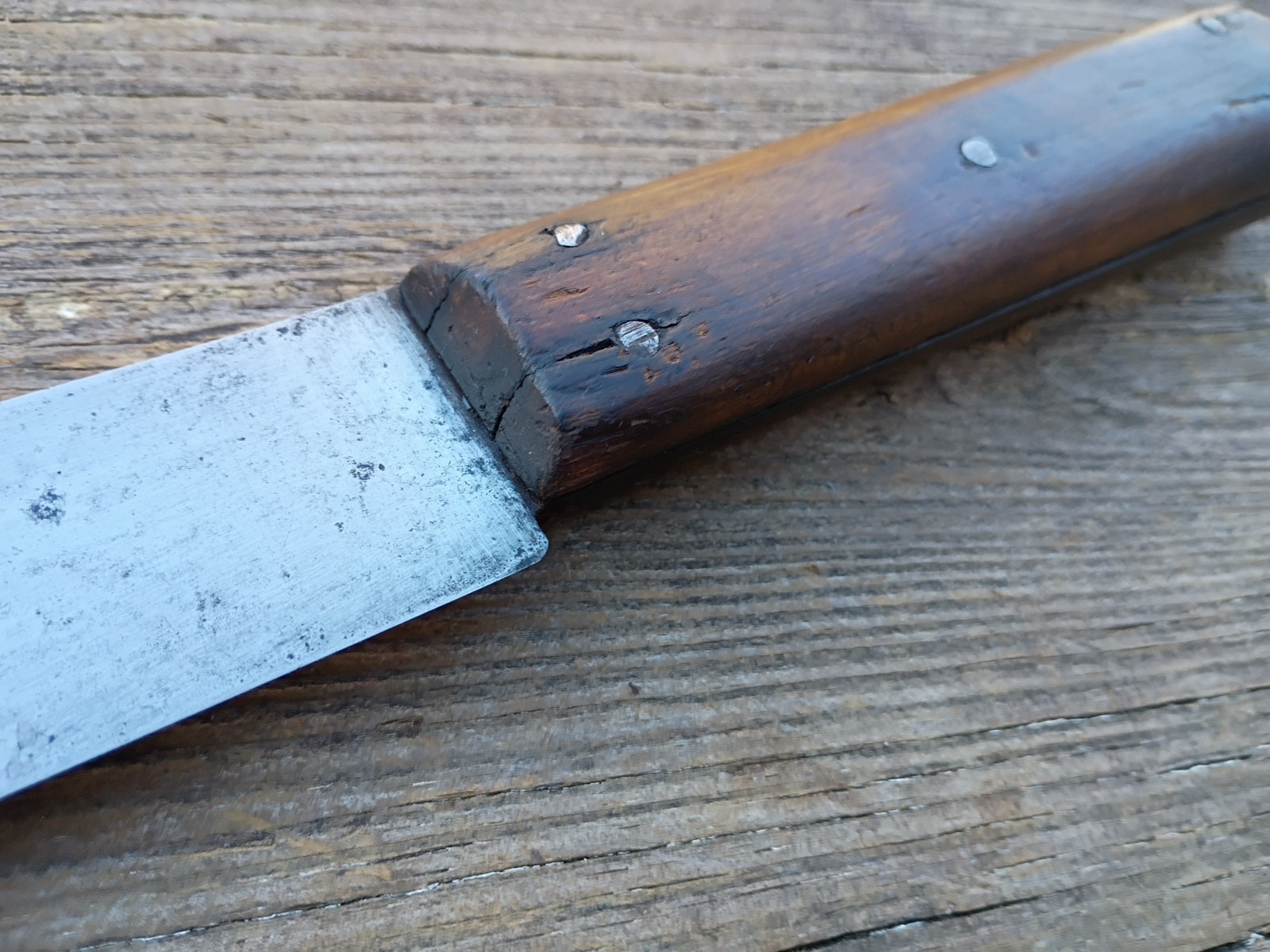 Huge Vintage Carbon Steel Butcher Knife 18″ Miller-Tooley 5 Pin
