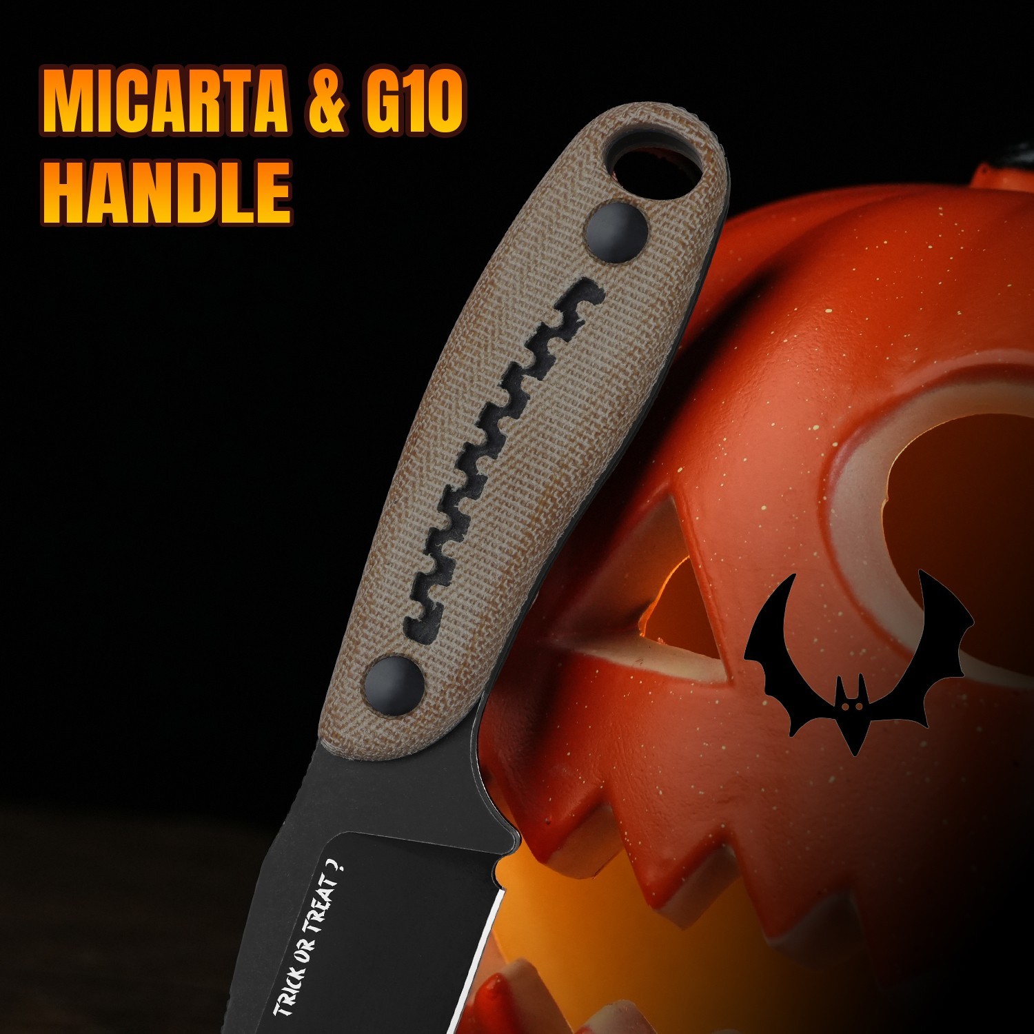 Kizer Hare Fixed Knife Nitro-V Blade Micarta &G10 Handle +Sheath Halloween Gift