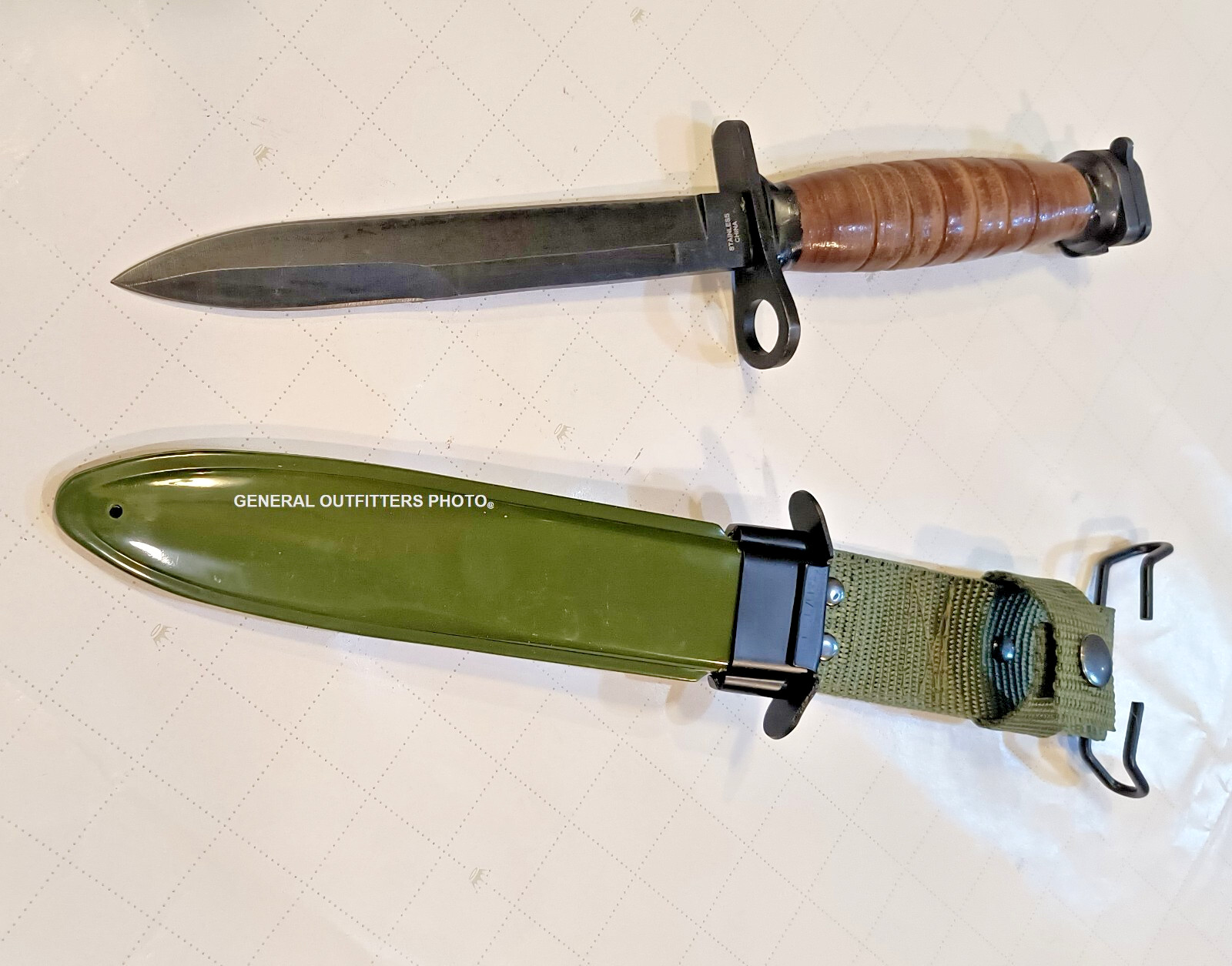 Vintage Knife OKC3S Genuine Issue Bayonet Marine Corps USMC & Scabbard Made USA