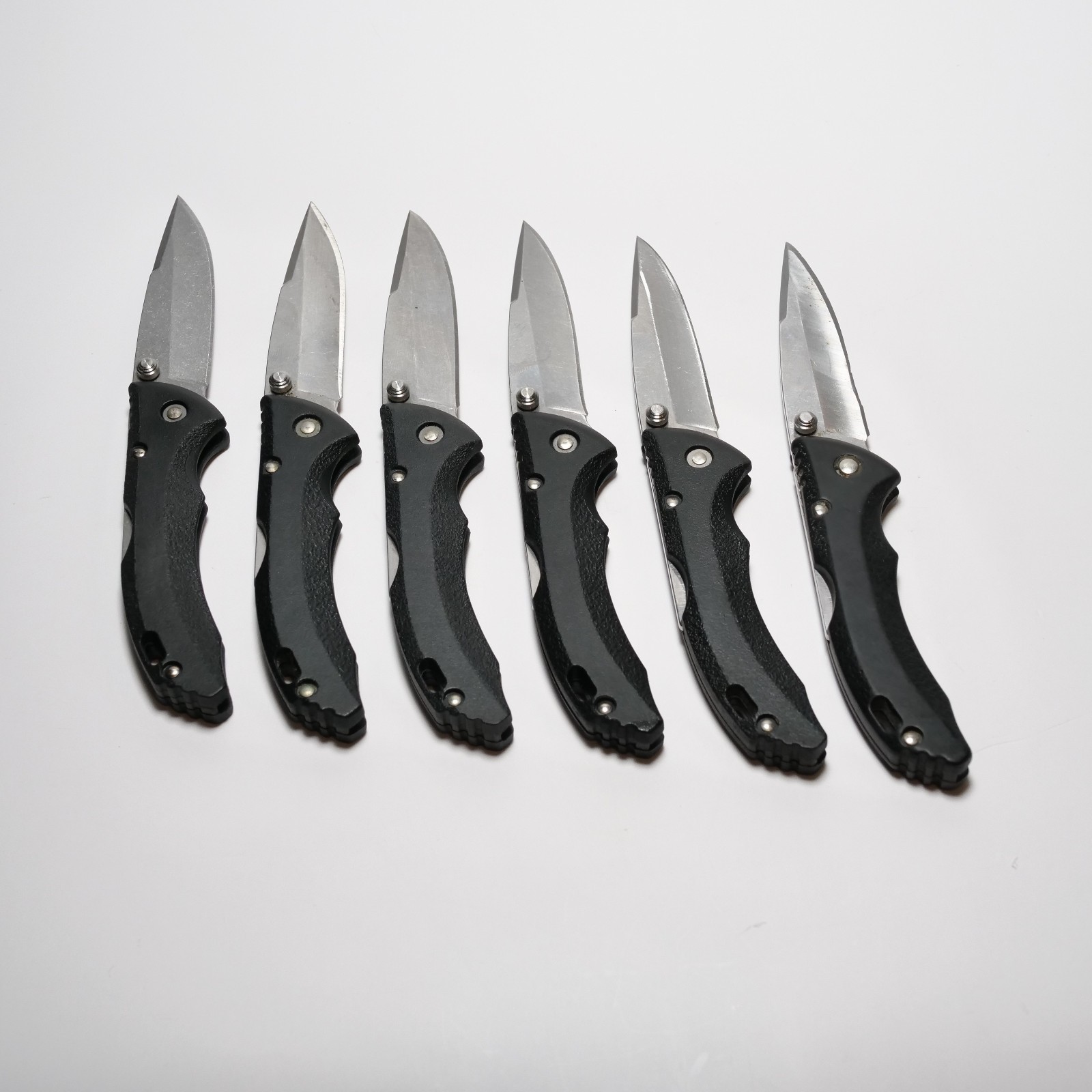 Buck 284 USA Bantam Black Handle Lockback Pocket Knife Lot of 6 Branded Nice
