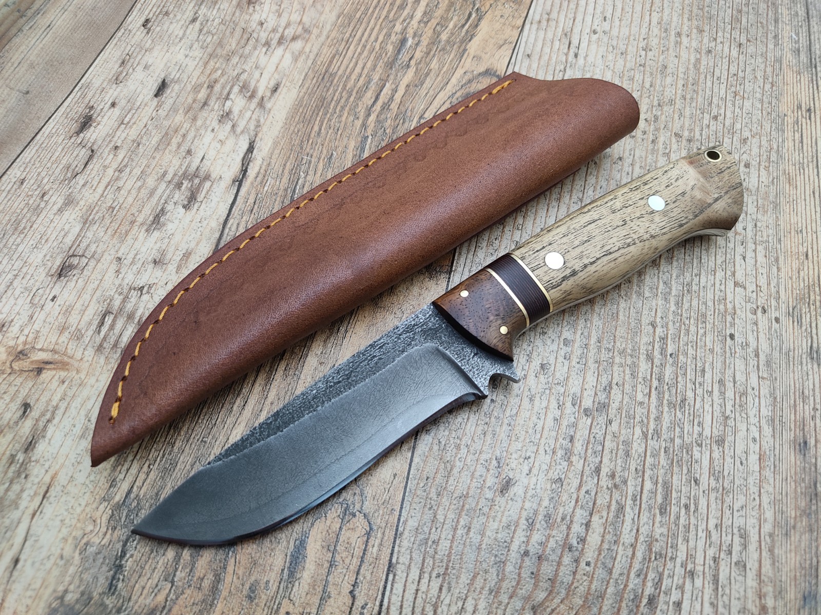 Custom Handmade 1095 High Carbon Steel Fixed Blade Hunting Knife Wood Handle