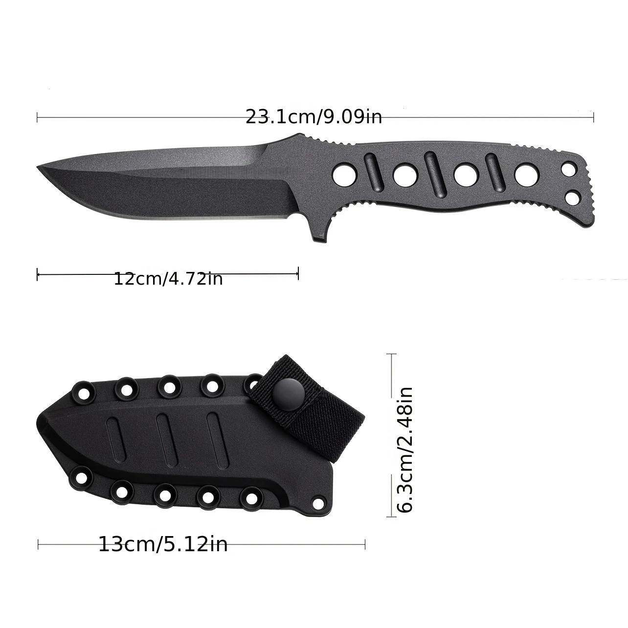 375 Fixed Blade Knife 4.37″ Blade w/ Kydex Sheath New