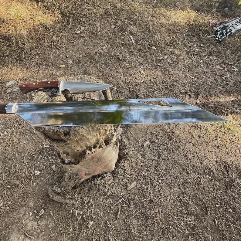 Custom Handmade Carbon Steel Blade Long Machete Sword | Hunting Sword | Camping