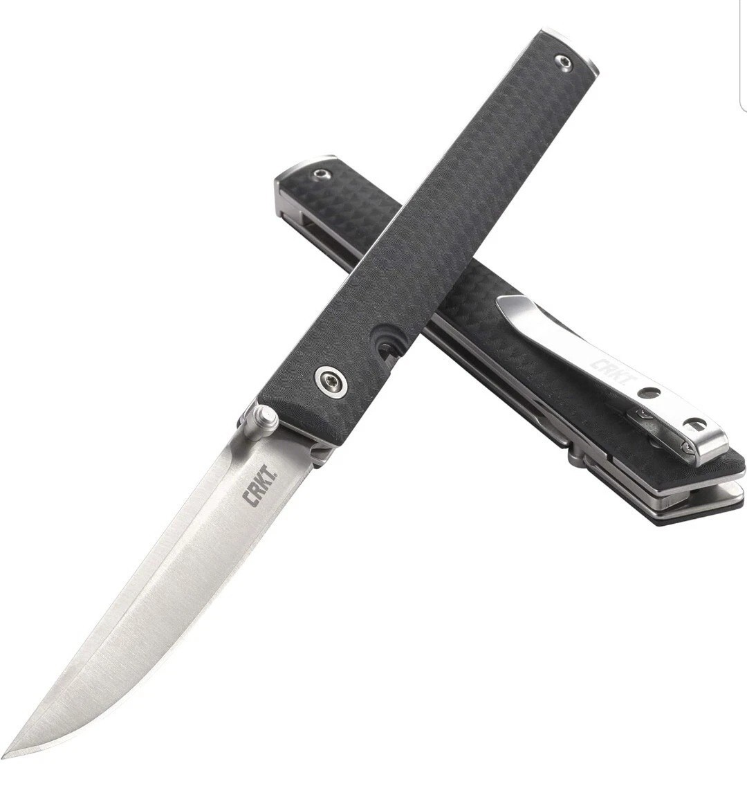 CRKT CEO EDC Folding Pocket Knife Low Profile BLACK-SILVER 7096 New in Box