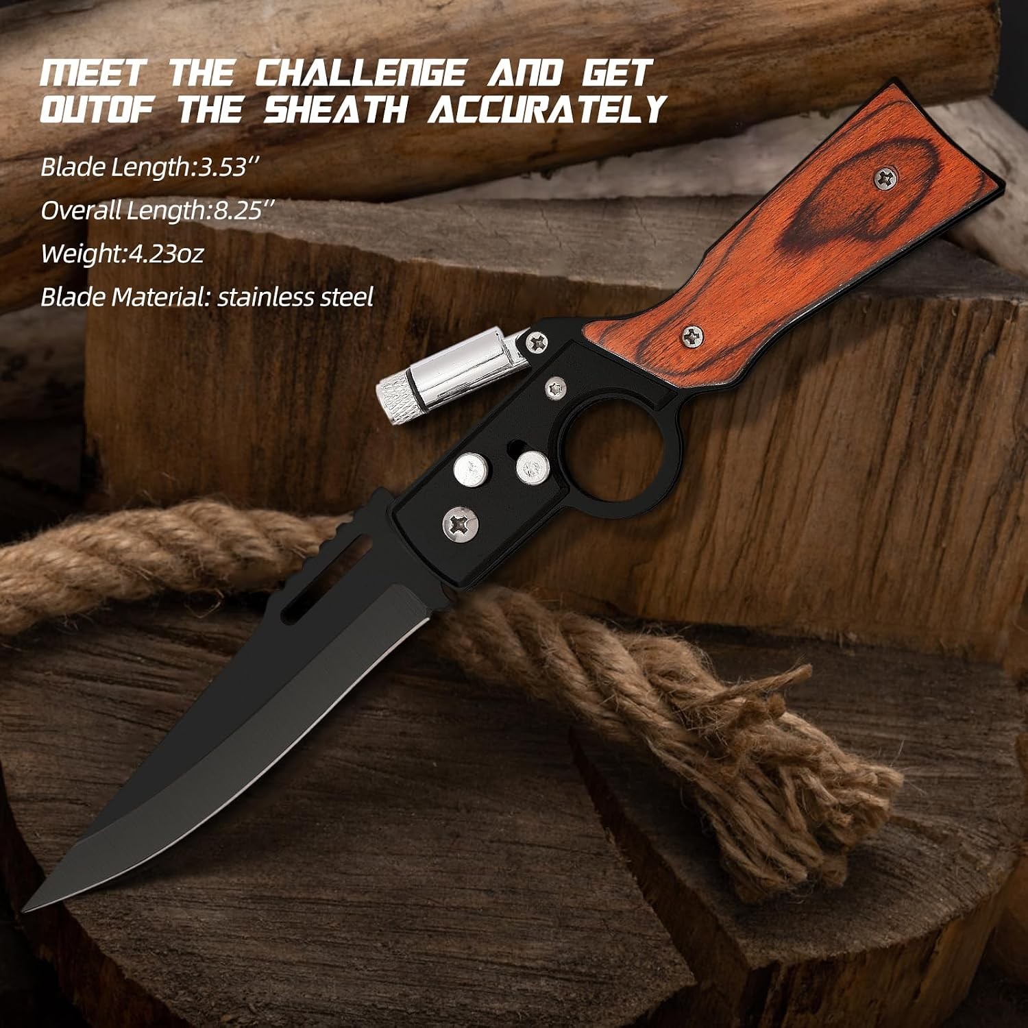 Assisted Blade Knives Pocket Tactical Folding Blade Knife Survival Hunting LED