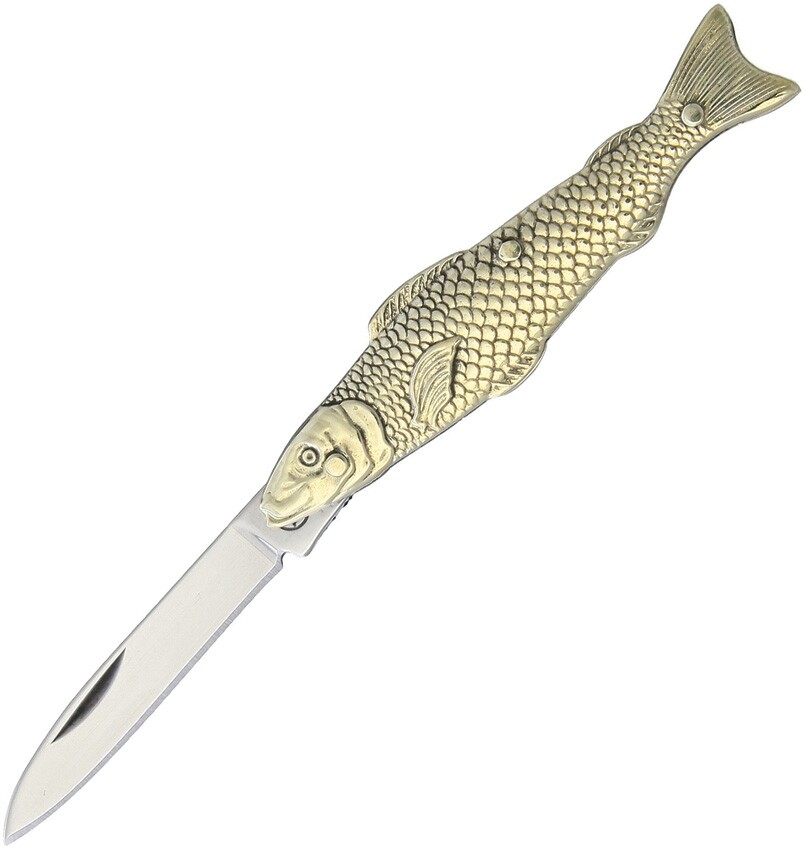 Novelty Cutlery Fish Folding Knife 1.5″ Stainless Steel Blade Metal Alloy Handle