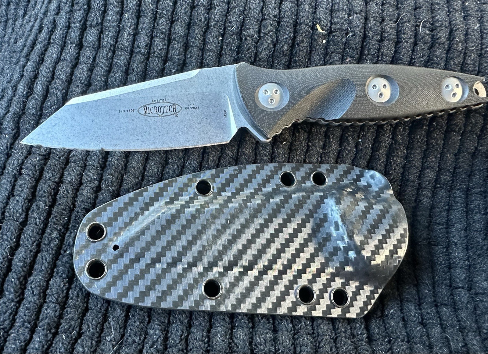 Microtech Socom Alpha Mini Fixed Blade Knife Warcom M390 Carbon Kydex 06/2024