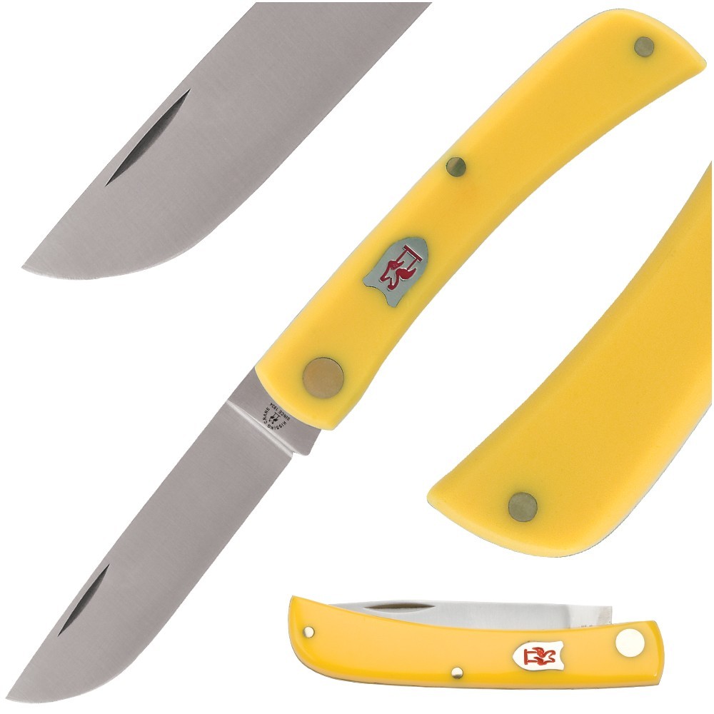 Kissing Crane Yellow Farmer Pocket Knife