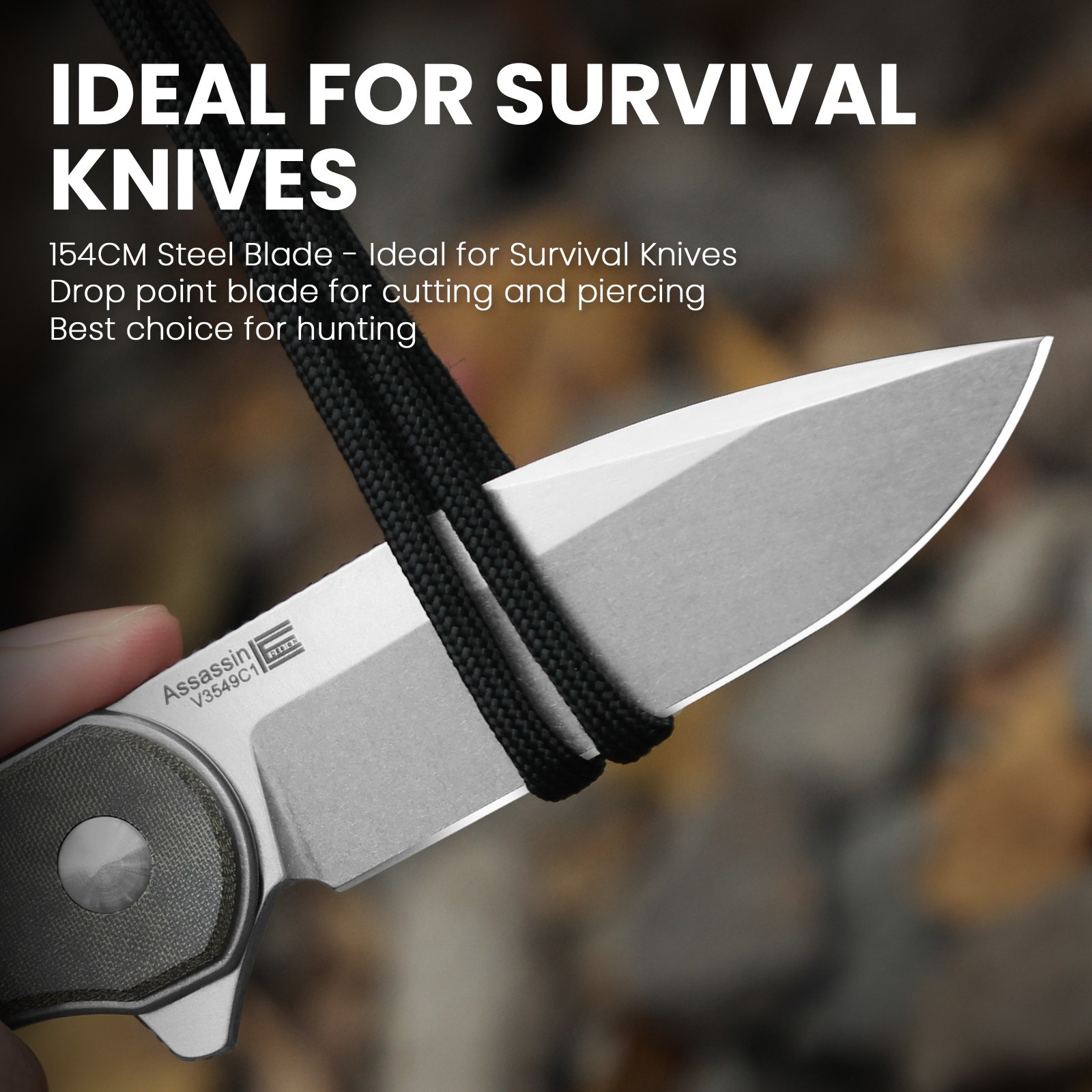 Kizer Assassin EDC Folding Pocket Knife 154CM Blade Micarta Handle V3549C1