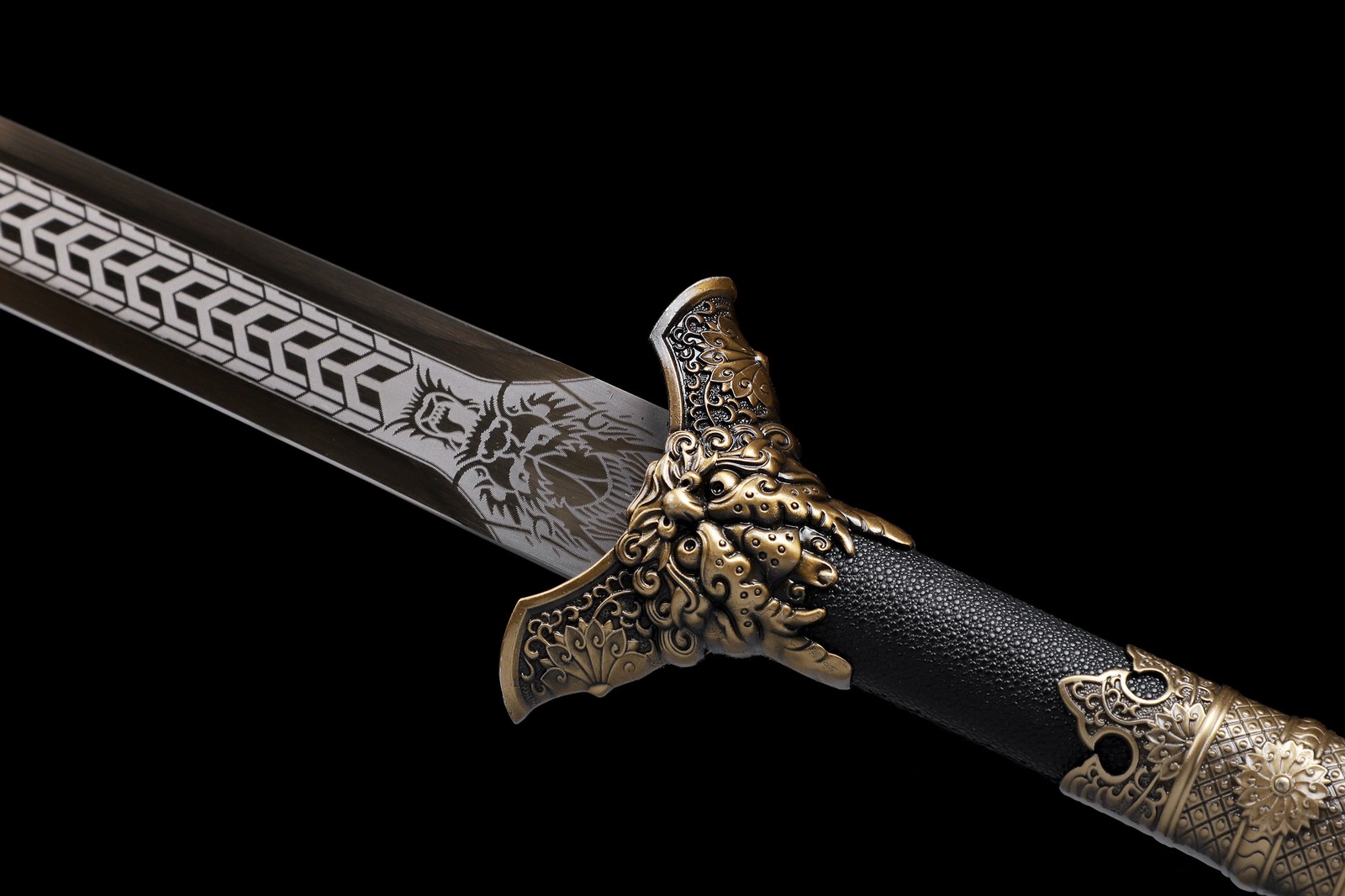 Functional Sharp Dragon Chinese KungFu Sword Tang Dao Broadsword Manganese Steel