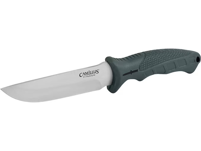 Camillus® Titanium 9.5″ Drop Point Hunter Fixed Blade 4.5″ Knife / Nylon Sheath