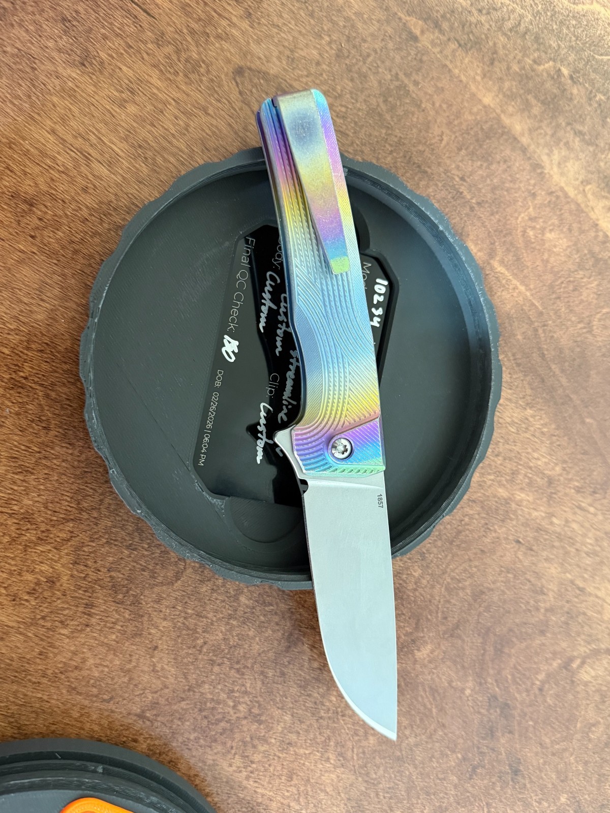 MachineWise Sonora S90V Titanium Frame Lock Knife tri color fade