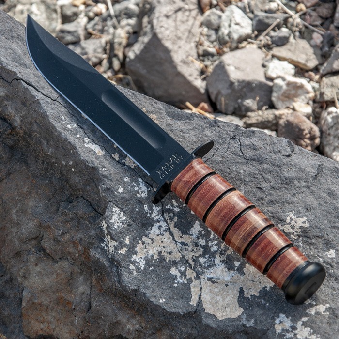 KA-BAR Leather Handled Original U.S.A Fighting/Utility Knife Fast Fast Shipping