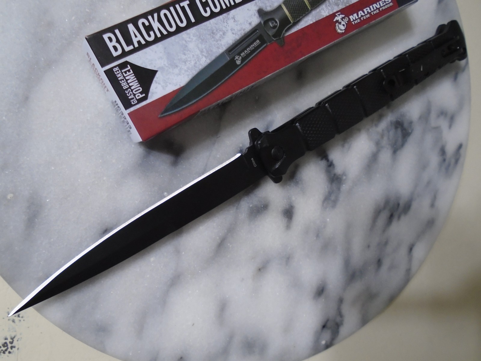 USMC Marines Assisted Open Huge Folding Dagger Pocket Knife UC3233 11.25″ Black