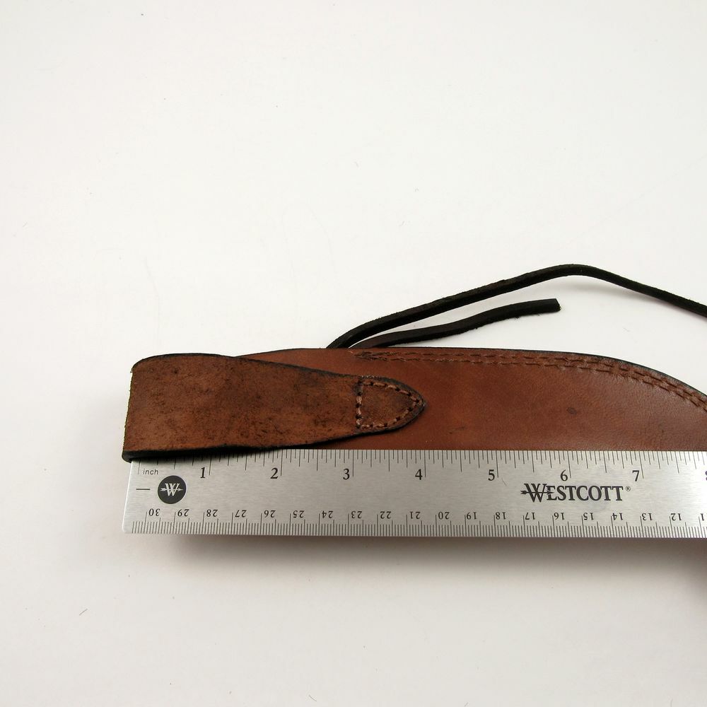 Knife Sheath Leather Belt Fixed-Blade Brown 10″ – Fits Blade up to 5.5″ x 1.25″