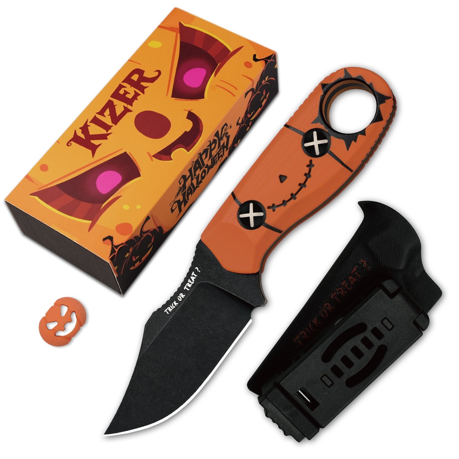 Kizer Beaver 2 Fixed Knife AEB-L Blade G10 Handle+ Sheath Halloween Gift 1078HW1