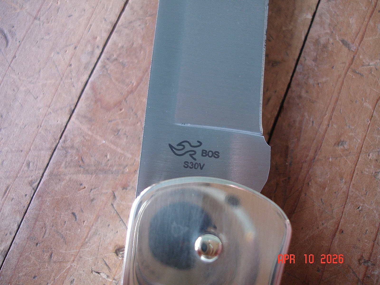 JOE HOUSER CUSTOM BUCK KNIFE 110 HUNTER BRASS INSIDE OUT DP 2024 BOS S30V BLADE