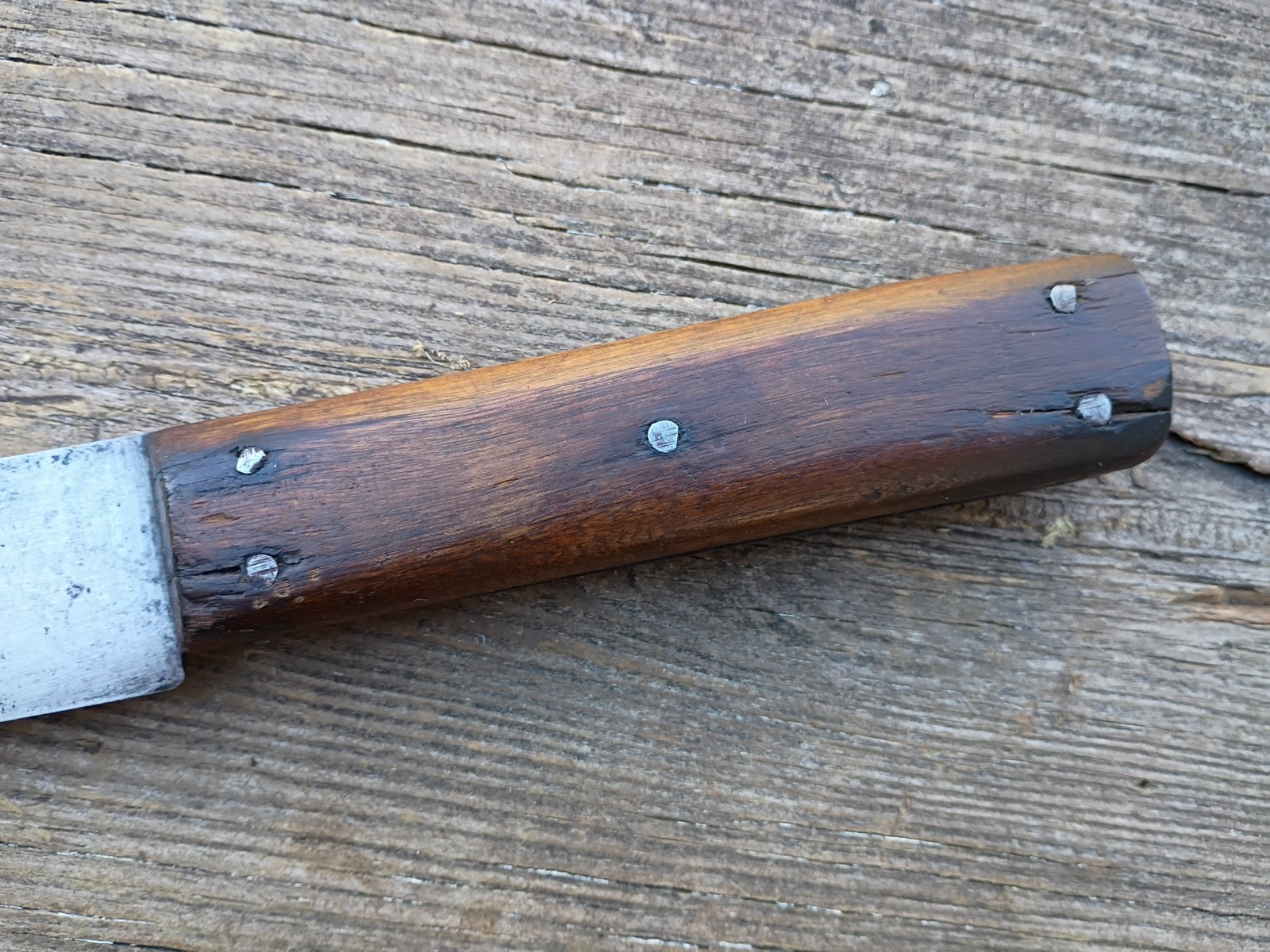 Huge Vintage Carbon Steel Butcher Knife 18″ Miller-Tooley 5 Pin