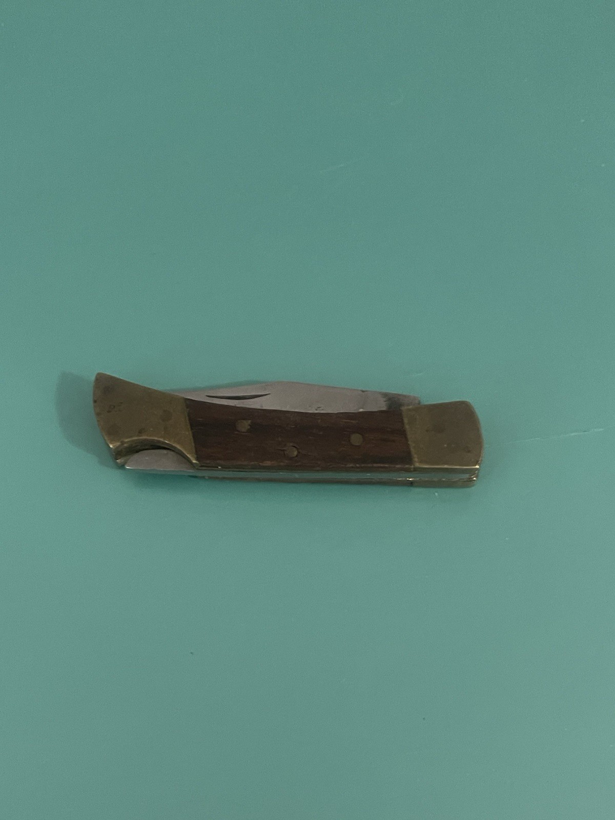 Vintage Wood And Brass Pocket Knife