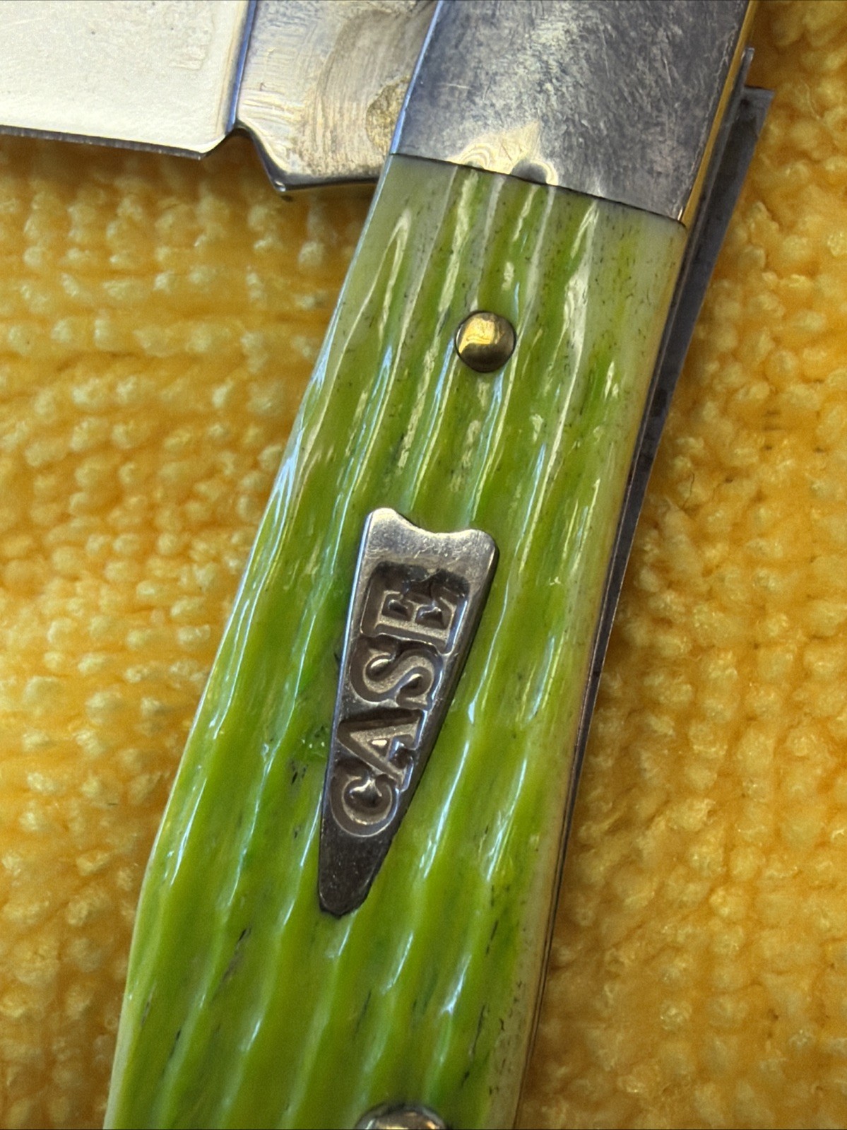 Case XX Lime Green Jigged Bone 3.5″ Medium Texas Jack 62032 SS Rare Wow!