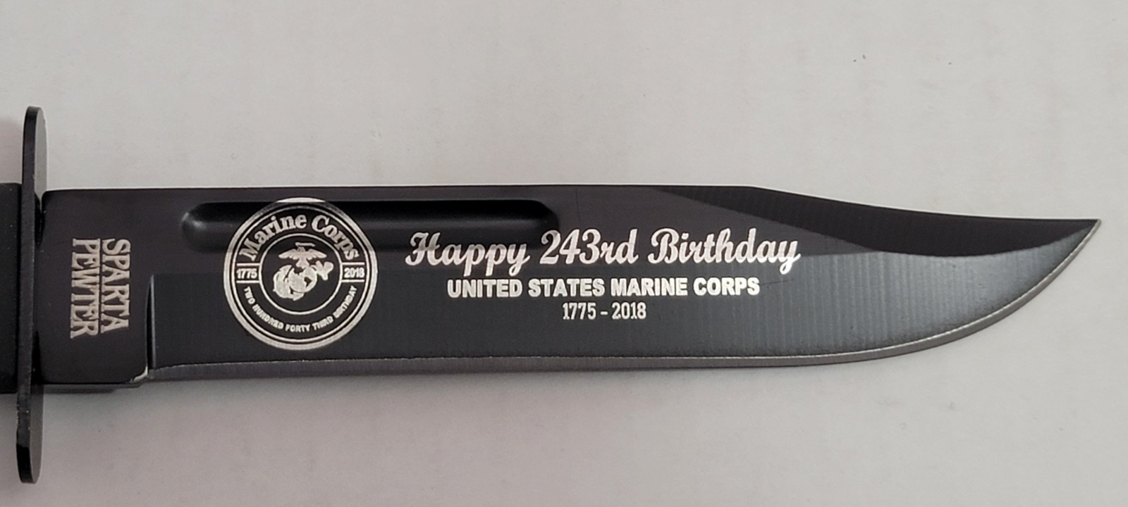 Sparta Pewter Knife, USMC 243rd United States Marine Corps Birthday 1775-2018