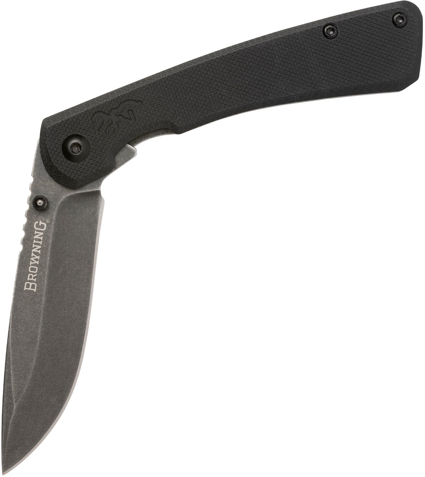 Browning Branded Rock Folding Knife 3″ 7Cr17MoV Steel Blade G10/Stainless Handle